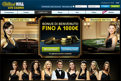william hill dal vivo